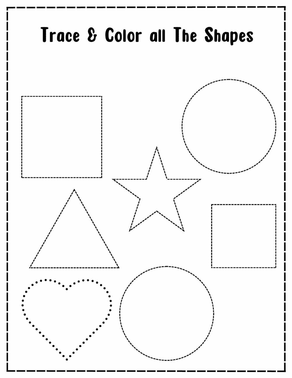 TRACE AND COLOR THE SHAPES